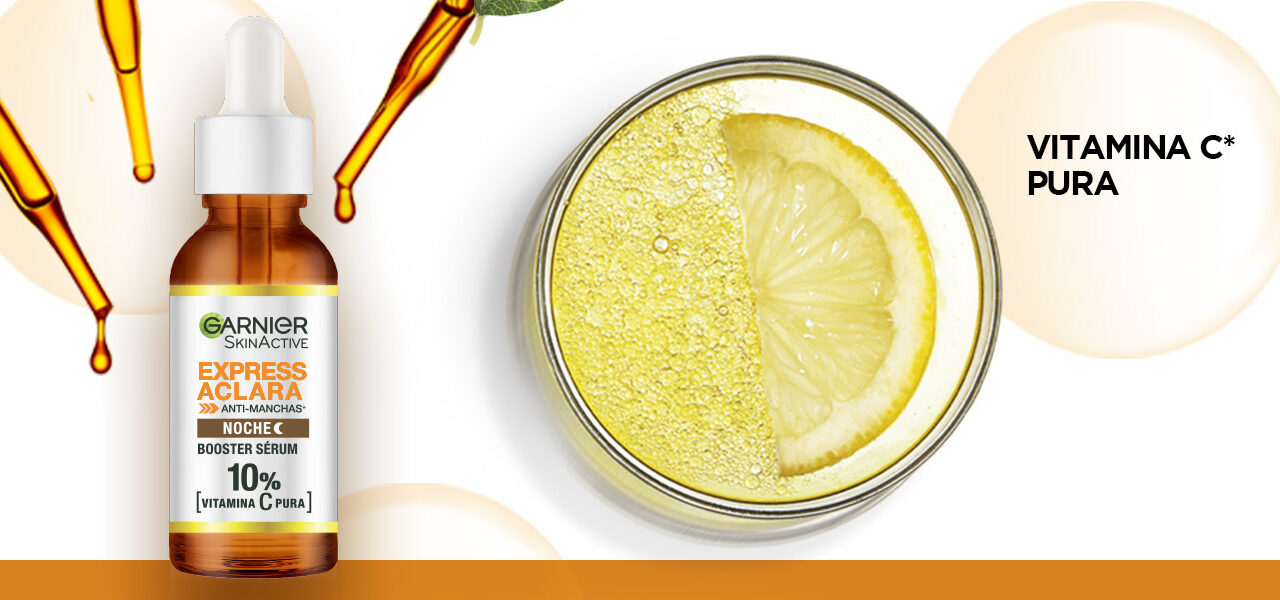 Garnier presenta el nuevo Express Aclara Booster Serum Noche con 10% de Vitamina C Pura de origen natural