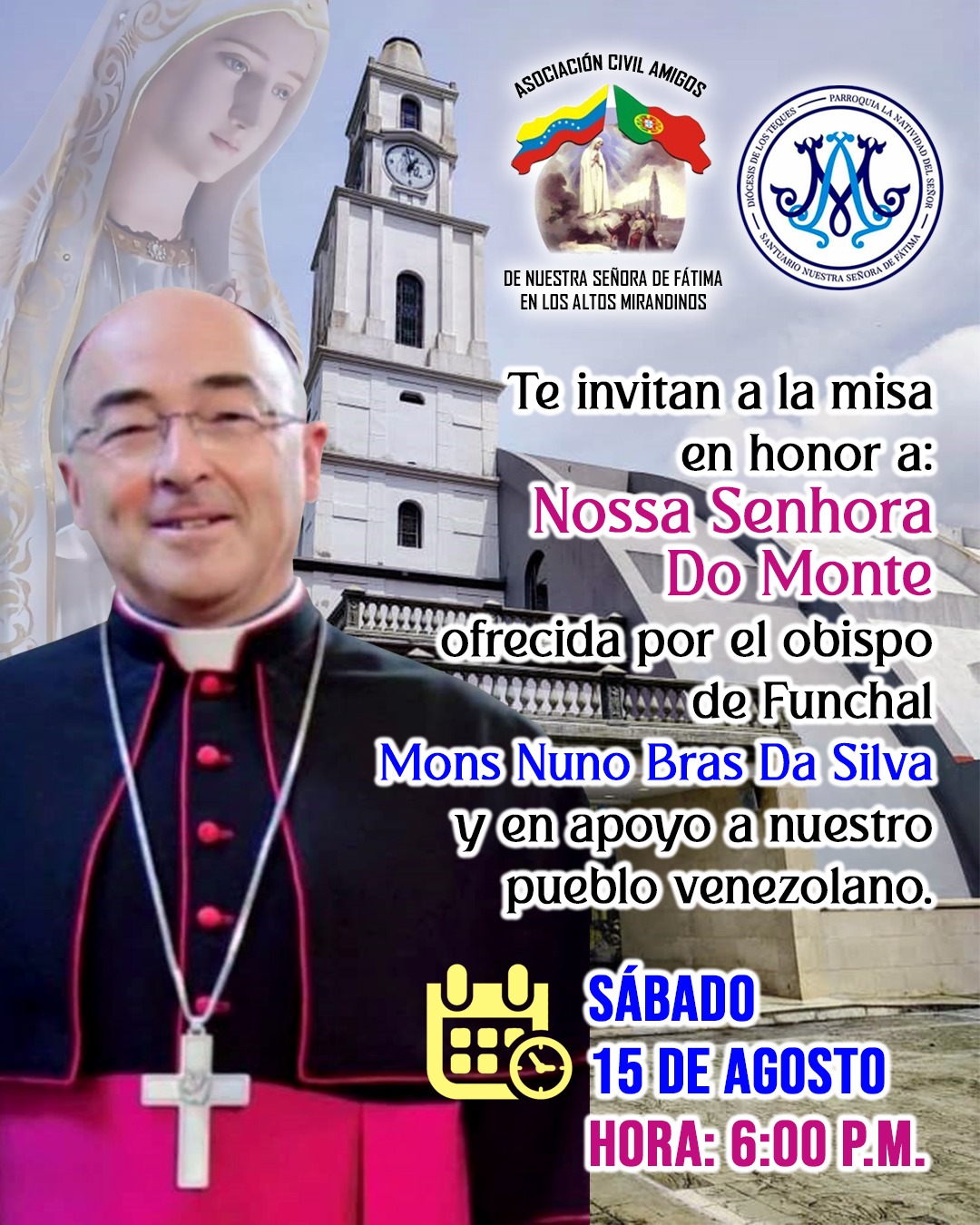 Obispo de la diócesis de Funchal ofrecerá misa en el Santuario de Fátima en honor a víctimas del terremoto
